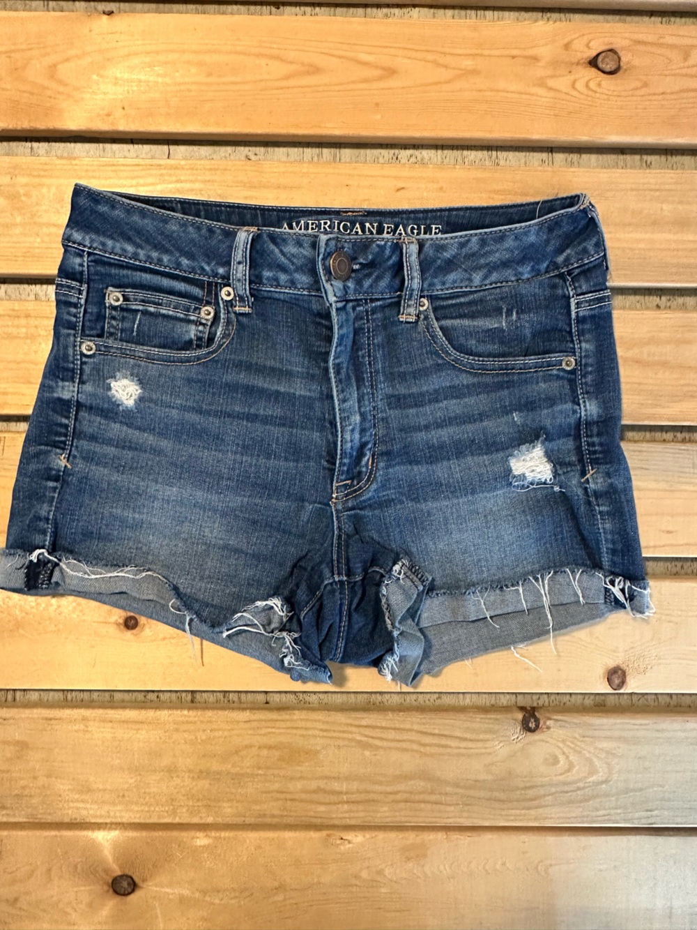 American Eagle denim distressed cut off shorts 8